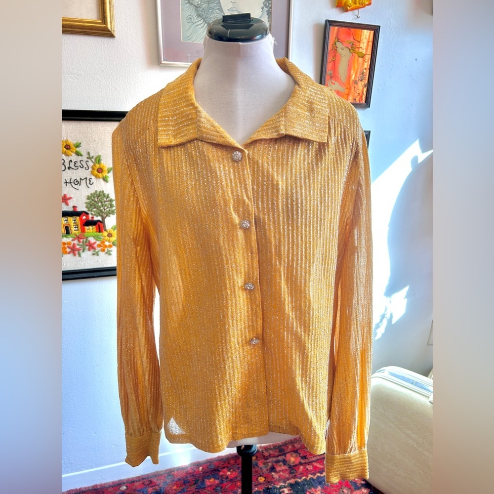 1970s Gold Lurex Disco Blouse